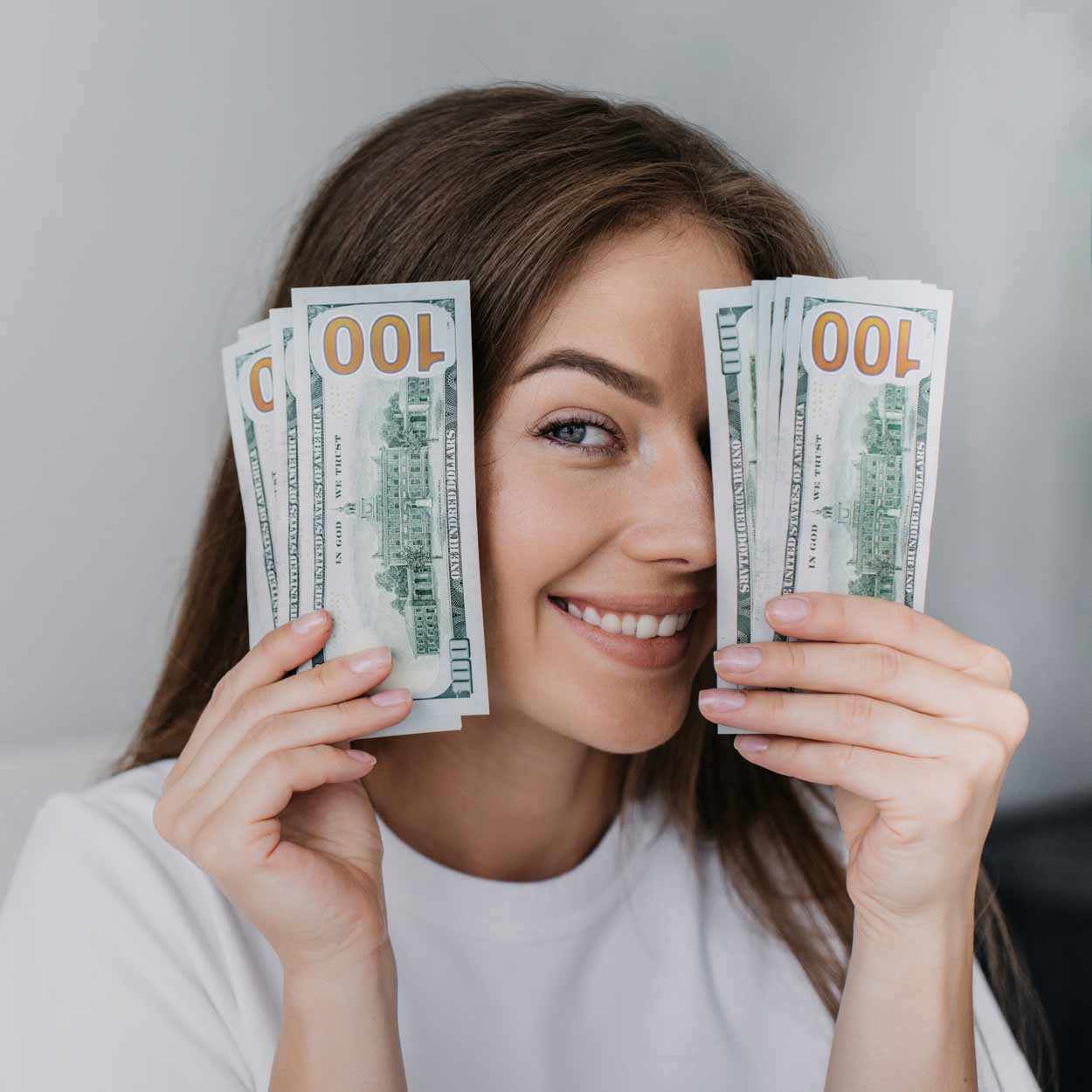 woman with money